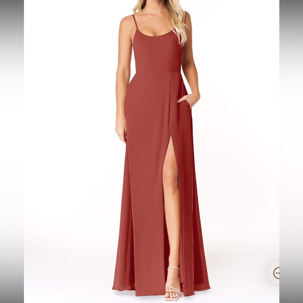 Azazie Moira dress in Terracotta